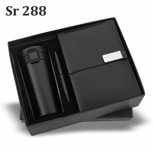 3-in-1 corporate gift set diary, pen, tumbler  Black