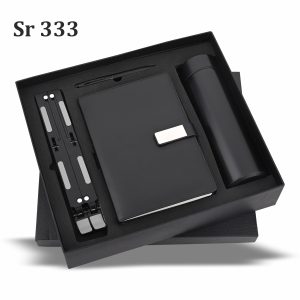 4-in-1 Midnight Deskmate corporate gift set, featuring a black theme with practical office essentials