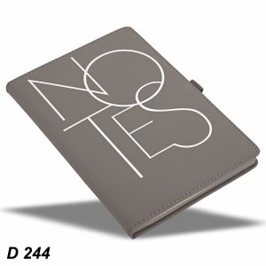 A5 notebook with a large white NOTES typography print on the cover