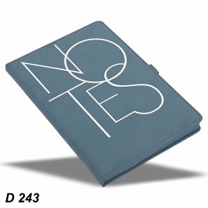 A5 notebook with a large white NOTES typography print on the cover