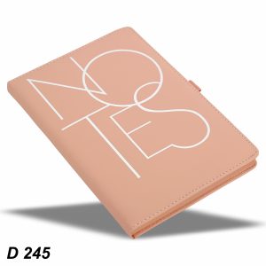 A5 notebook with a large white NOTES typography print on the cover