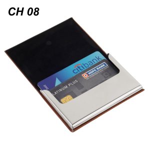 Premium Metal Stainless Steel PU Leather Cardholder CH 08