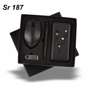 Premium 4-in-1 Corporate Tech Gift Set (Mouse,Pendrive,Pen,PowerBank)