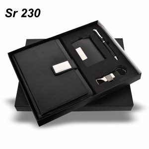 Premium 4 in 1 Gift Set with Pen, Cardholder, Keychain & Diary Black