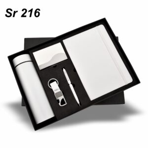 Premium 5-in-1 Gift Set White(Diary,Pen,CardHolder,Keychain,Tumbler)