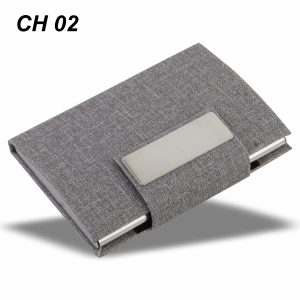 Premium Metal Stainless Steel PU Fabric Cardholder CH 02