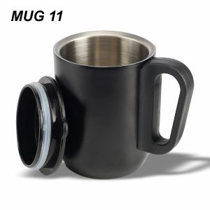 Steel-Plastic Mug 11 Coffee Mug Black, 350 ml