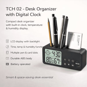 TCH 02 Desk Organizer with Digital Clock