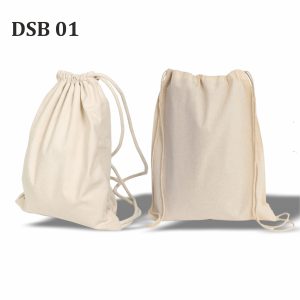 cotton canvas drawstring bag 14x19.7 inches White