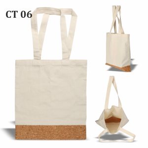 cotton tote bag with Zip 16x14.5 300 gsm inches long shoulder straps White